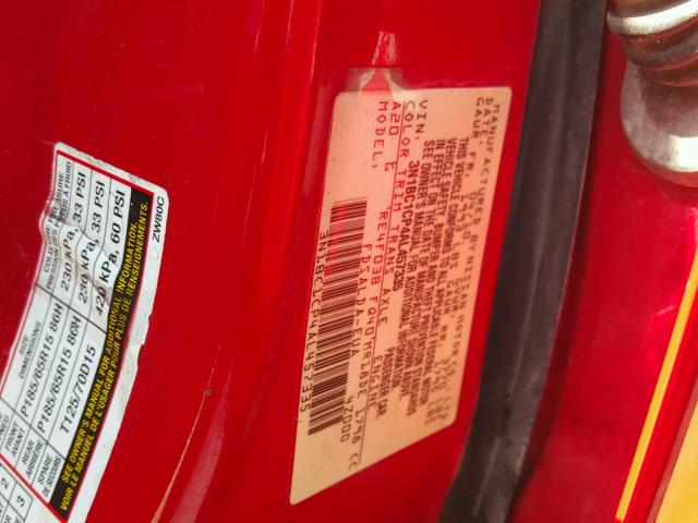 3N1BC1CP4AL457335 - 2010 NISSAN VERSA S RED photo 10