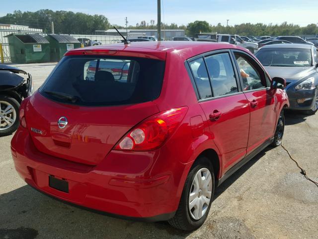 3N1BC1CP4AL457335 - 2010 NISSAN VERSA S RED photo 4