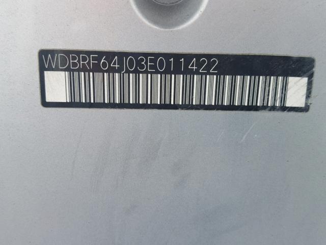 WDBRF64J03E011422 - 2003 MERCEDES-BENZ C 320 SILVER photo 10