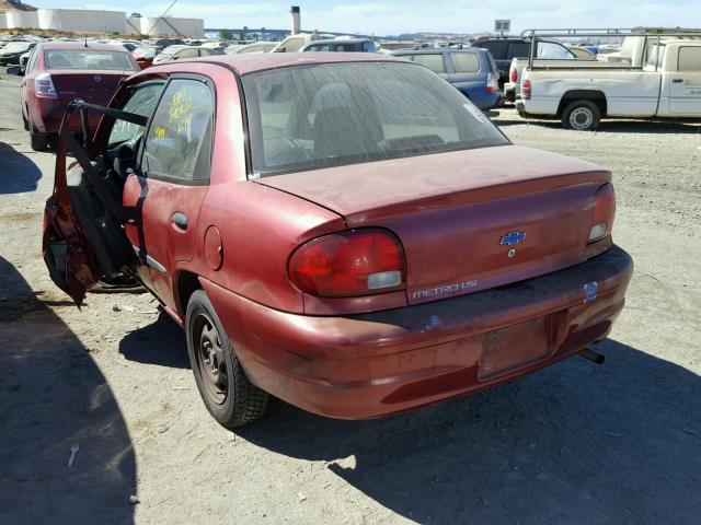 2C1MR5227Y6715859 - 2000 CHEVROLET METRO LSI MAROON photo 3