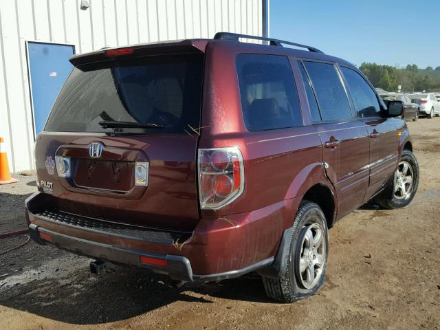 5FNYF28517B045442 - 2007 HONDA PILOT MAROON photo 4