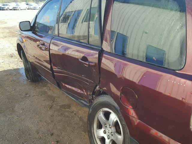 5FNYF28517B045442 - 2007 HONDA PILOT MAROON photo 9