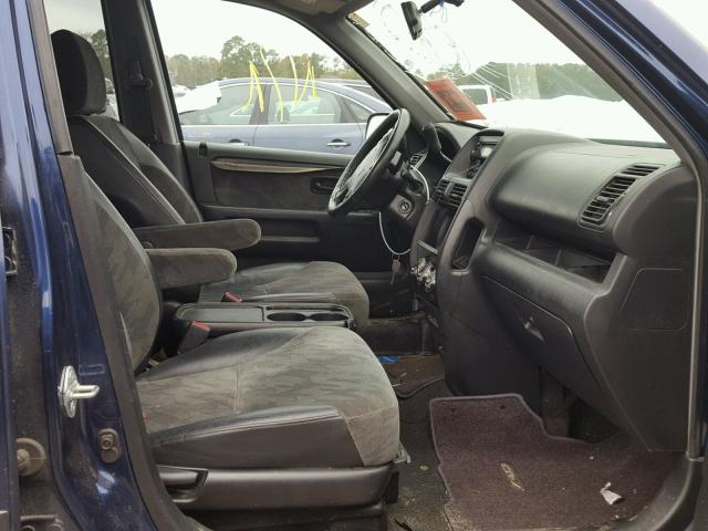 JHLRD78812C006389 - 2002 HONDA CR-V EX BLUE photo 5