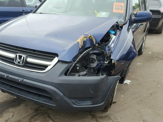 JHLRD78812C006389 - 2002 HONDA CR-V EX BLUE photo 9