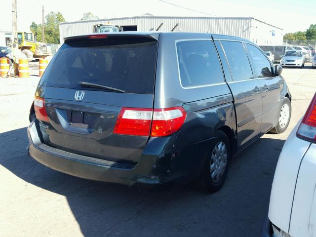 5FNRL382X6B115804 - 2006 HONDA ODYSSEY LX BLUE photo 4