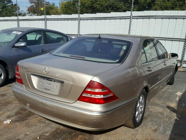 WDBNG75J01A221202 - 2001 MERCEDES-BENZ S BEIGE photo 4