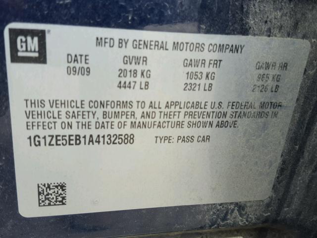 1G1ZE5EB1A4132588 - 2010 CHEVROLET MALIBU LTZ 蓝色 照片 10