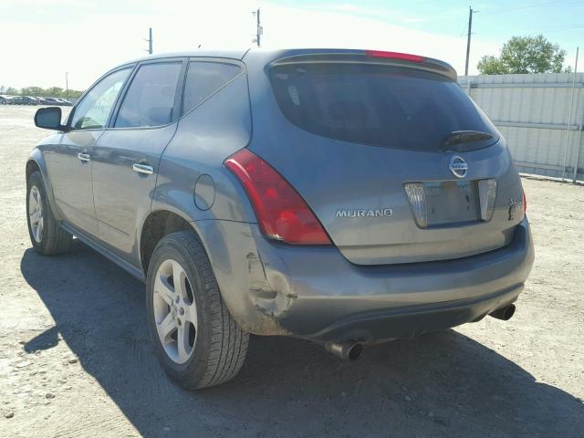 JN8AZ08T35W313173 - 2005 NISSAN MURANO SL SILVER photo 3