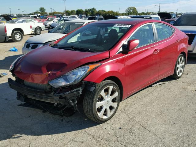 KMHDH4AE3DU515113 - 2013 HYUNDAI ELANTRA GL RED photo 2