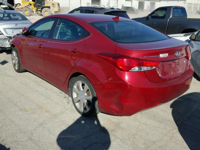 KMHDH4AE3DU515113 - 2013 HYUNDAI ELANTRA GL RED photo 3