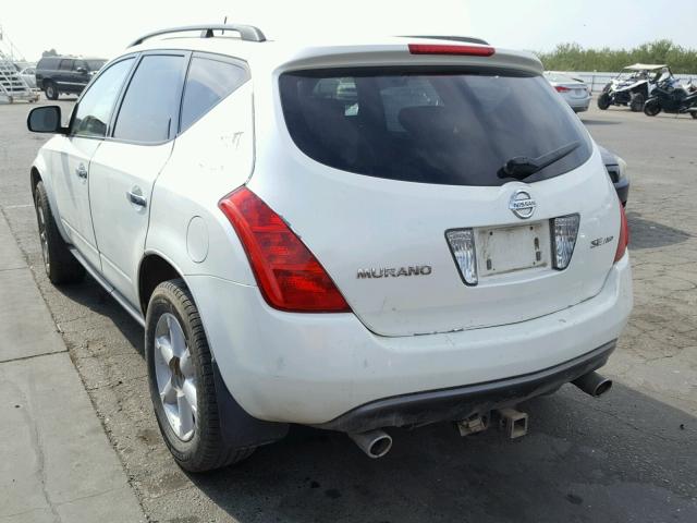 JN8AZ08WX3W225924 - 2003 NISSAN MURANO SL WHITE photo 3