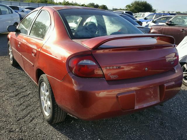 1B3ES56C14D587677 - 2004 DODGE NEON SXT RED photo 3