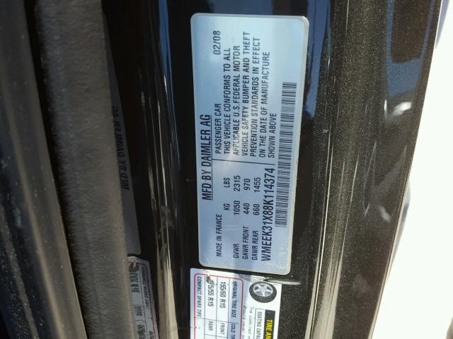 WMEEK31X88K114374 - 2008 SMART FORTWO PAS 蓝色 照片 10