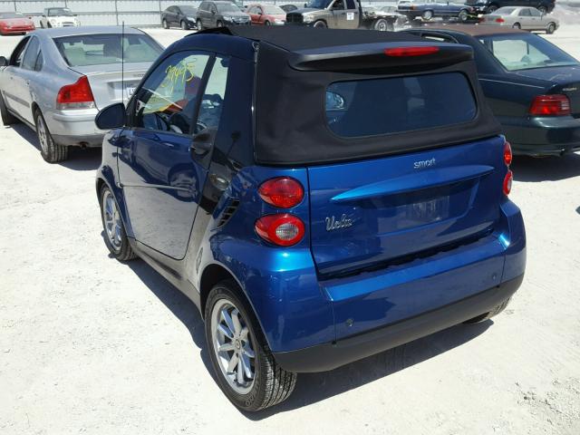WMEEK31X88K114374 - 2008 SMART FORTWO PAS 蓝色 照片 3