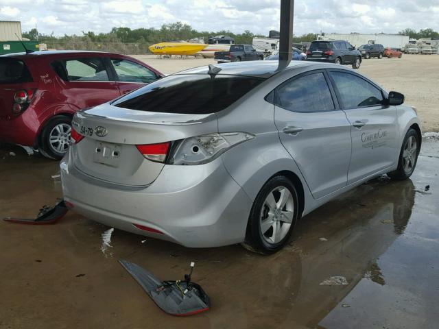 KMHDH4AE4CU272278 - 2012 HYUNDAI ELANTRA GL SILVER photo 4