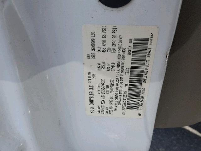 3D7KS28DX8G185709 - 2008 DODGE RAM 2500 S თეთრი ფოტო 10