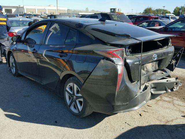 JTDKARFU1G3022909 - 2016 TOYOTA PRIUS BLACK photo 3