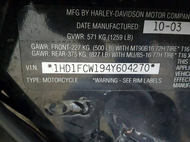 1HD1FCW194Y604270 - 2004 HARLEY-DAVIDSON FLHTCUI BLUE photo 20