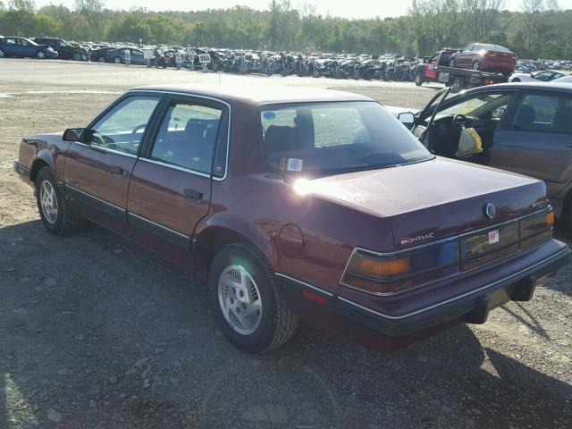 1G2AF51W7K6253453 - 1989 PONTIAC 6000 LE MAROON photo 3