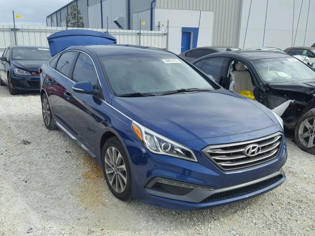 5NPE34AF7FH105783 - 2015 HYUNDAI SONATA SPO BLUE photo 1