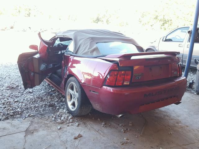 1FAFP45X94F213489 - 2004 FORD MUSTANG RED photo 3