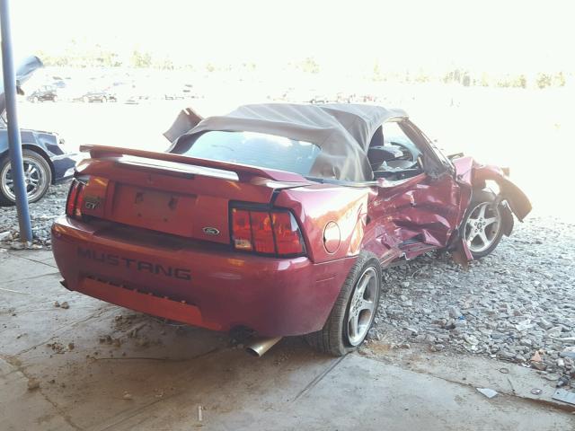 1FAFP45X94F213489 - 2004 FORD MUSTANG RED photo 4