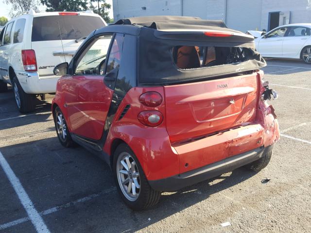 WMEEK31X39K234147 - 2009 SMART FORTWO PAS 红色 照片 3