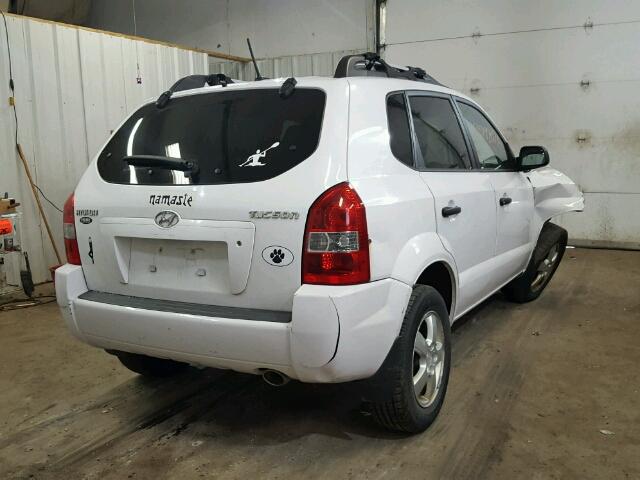 KM8JM12B38U909007 - 2008 HYUNDAI TUCSON GLS WHITE photo 4