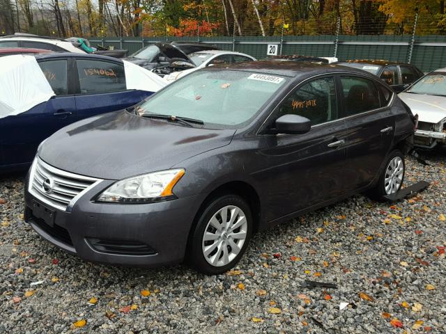 3N1AB7AP0EY243438 - 2014 NISSAN SENTRA S GRAY photo 2