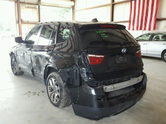 5UXWX7C53BL733956 - 2011 BMW X3 XDRIVE3 BLACK photo 3