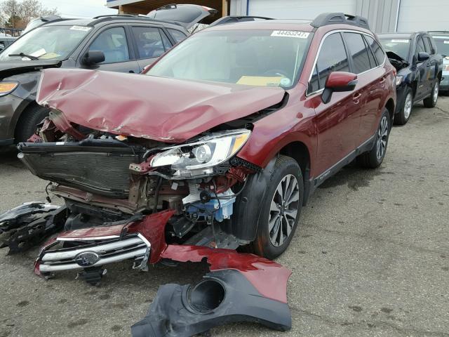 4S4BSENC9G3275759 - 2016 SUBARU OUTBACK 3. RED photo 2