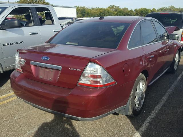 1FAHP25W18G142440 - 2008 FORD TAURUS LIM MAROON photo 4