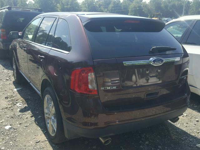 2FMDK4KC1CBA67649 - 2012 FORD EDGE LIMIT BURGUNDY photo 3