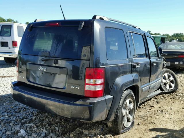 1J8GN28K48W280220 - 2008 JEEP LIBERTY SP BLACK photo 4