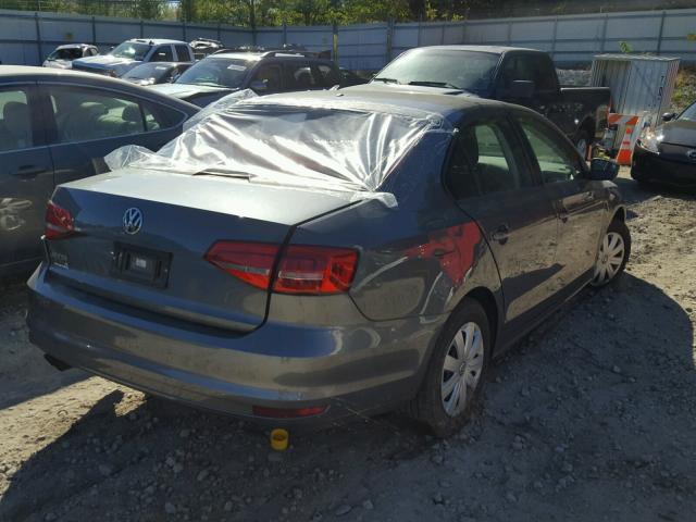 3VW2K7AJ9FM414481 - 2015 VOLKSWAGEN JETTA BASE GRAY photo 4