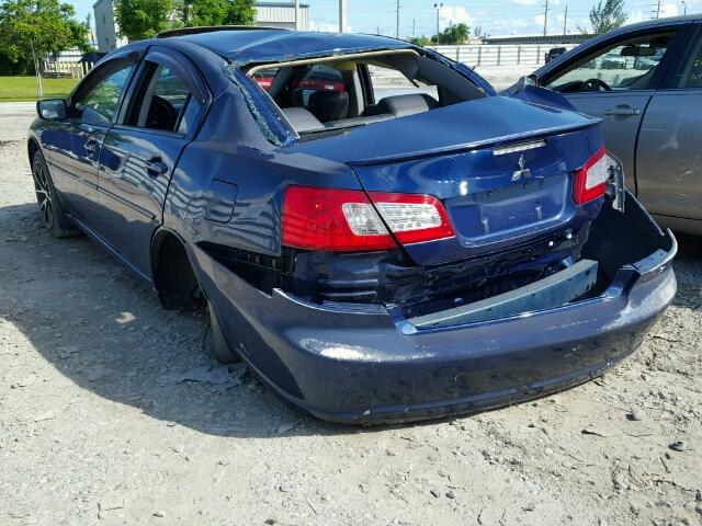 4A3AB36FX9E004937 - 2009 MITSUBISHI GALANT BLUE photo 3