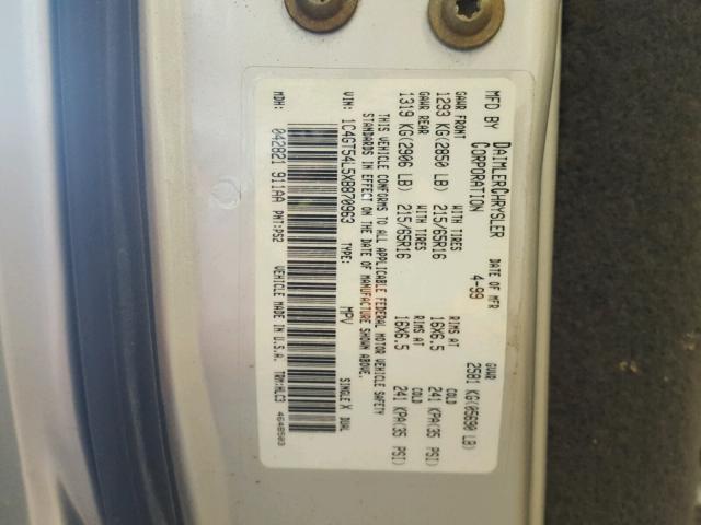 1C4GT54L5XB870963 - 1999 CHRYSLER TOWN & COU SILVER photo 10