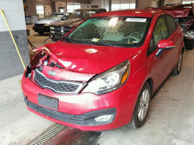 KNADN4A34D6231745 - 2013 KIA RIO EX RED photo 2