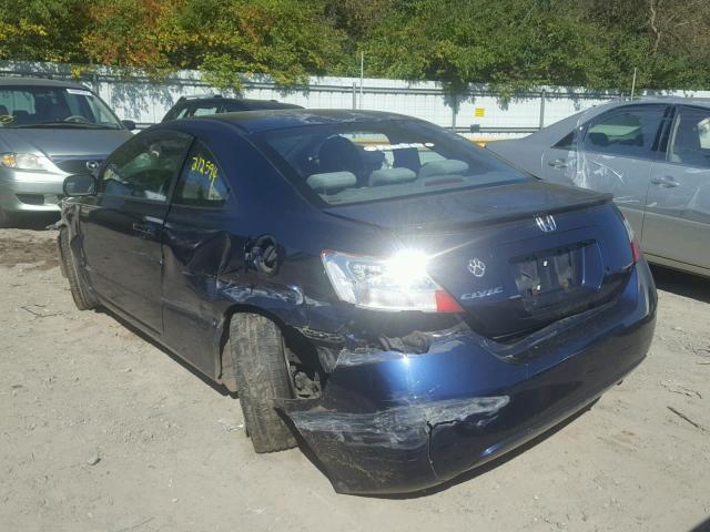 2HGFG12697H528415 - 2007 HONDA CIVIC LX BLUE photo 3