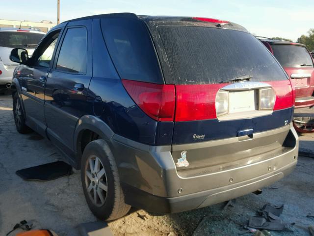 3G5DA03E02S500166 - 2002 BUICK RENDEZVOUS BLUE photo 3