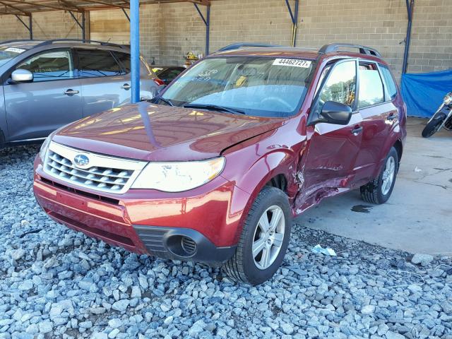 JF2SHABC0BH765620 - 2011 SUBARU FORESTER BURGUNDY photo 2