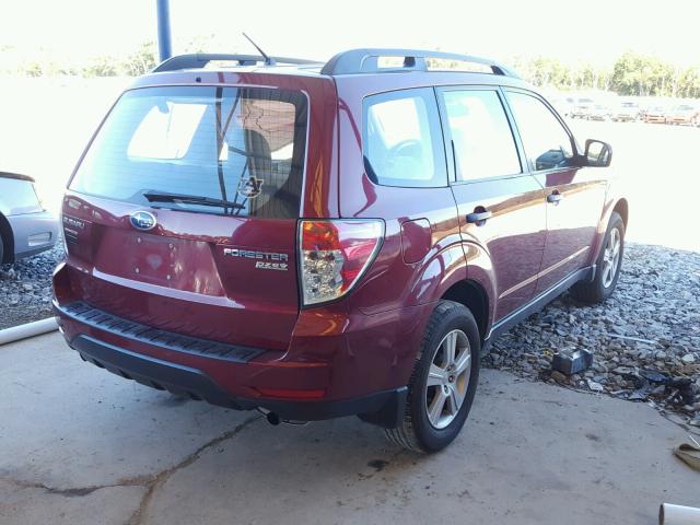 JF2SHABC0BH765620 - 2011 SUBARU FORESTER BURGUNDY photo 4