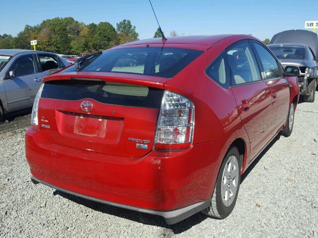 JTDKB20U973286215 - 2007 TOYOTA PRIUS RED photo 4