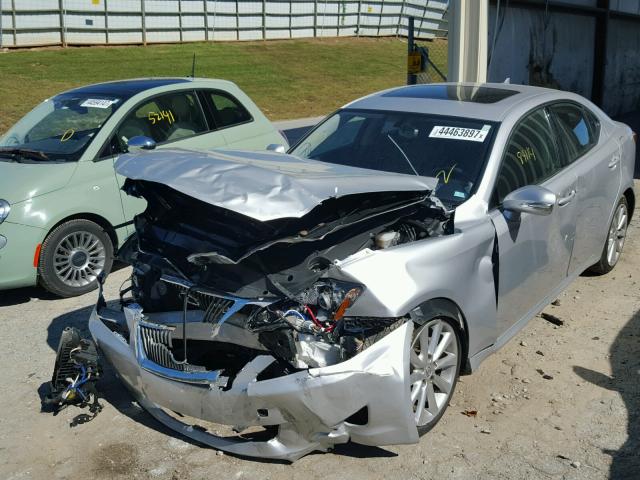 JTHCF5C26A5036476 - 2010 LEXUS IS 250 SILVER photo 2