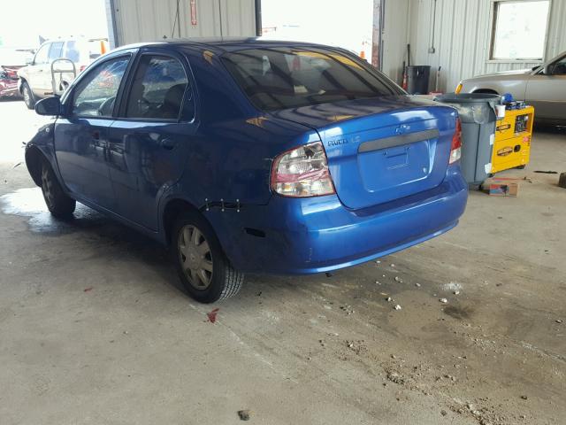 KL1TD52655B482144 - 2005 CHEVROLET AVEO BASE Niebieski zdjęcie 3