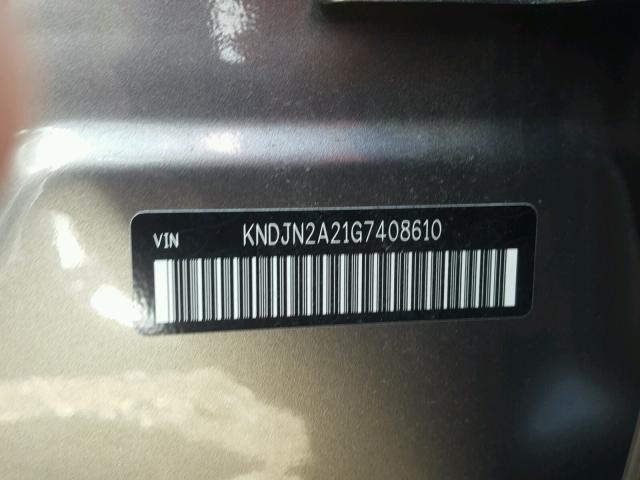 KNDJN2A21G7408610 - 2016 KIA SOUL GRAY photo 10