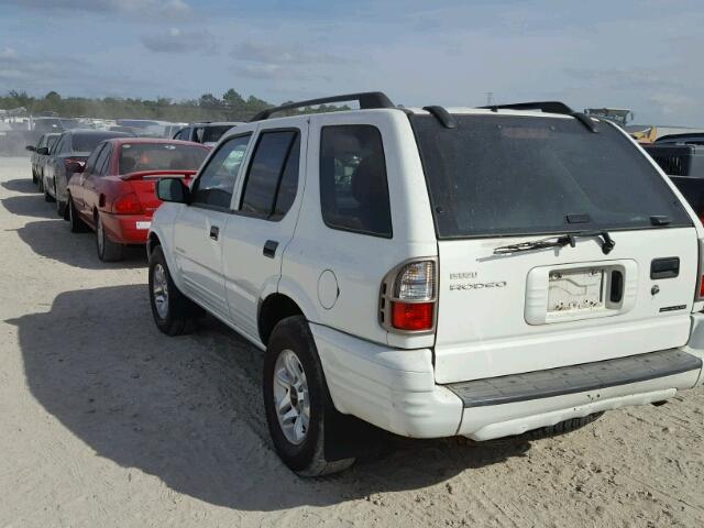 4S2DM58Y244313437 - 2004 ISUZU RODEO WHITE photo 3