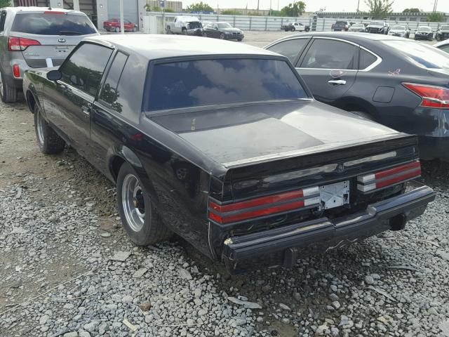 1G4GJ1170HP445737 - 1987 BUICK REGAL BLACK photo 3