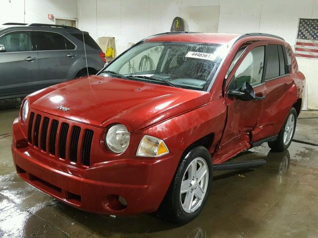 1J8FT47068D781618 - 2008 JEEP COMPASS SP RED photo 2