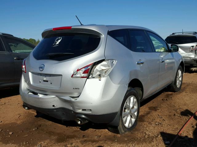 JN8AZ1MW2CW234712 - 2012 NISSAN MURANO SILVER photo 4